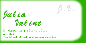 julia valint business card